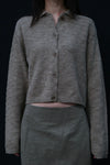 SWAYING 24 Autumn and Winter Thick Lapel Cardigan SW-SW24AW1T71-HZ Gray Brown SW-SW24AW1T70